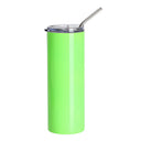 600ml Stainless Steel Tumbler with Straw - Neon Green