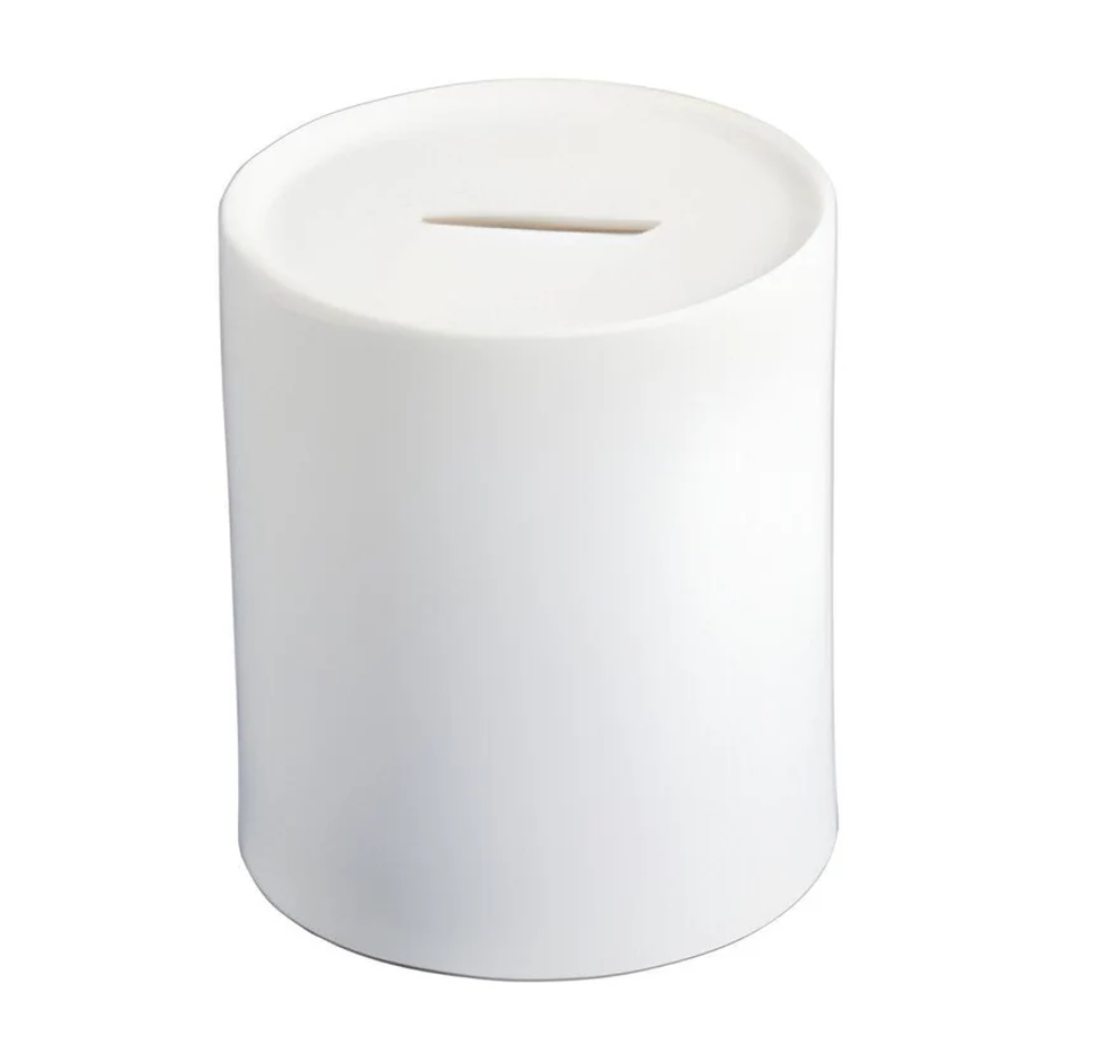 Money box ceramic white comes with 1x wrap