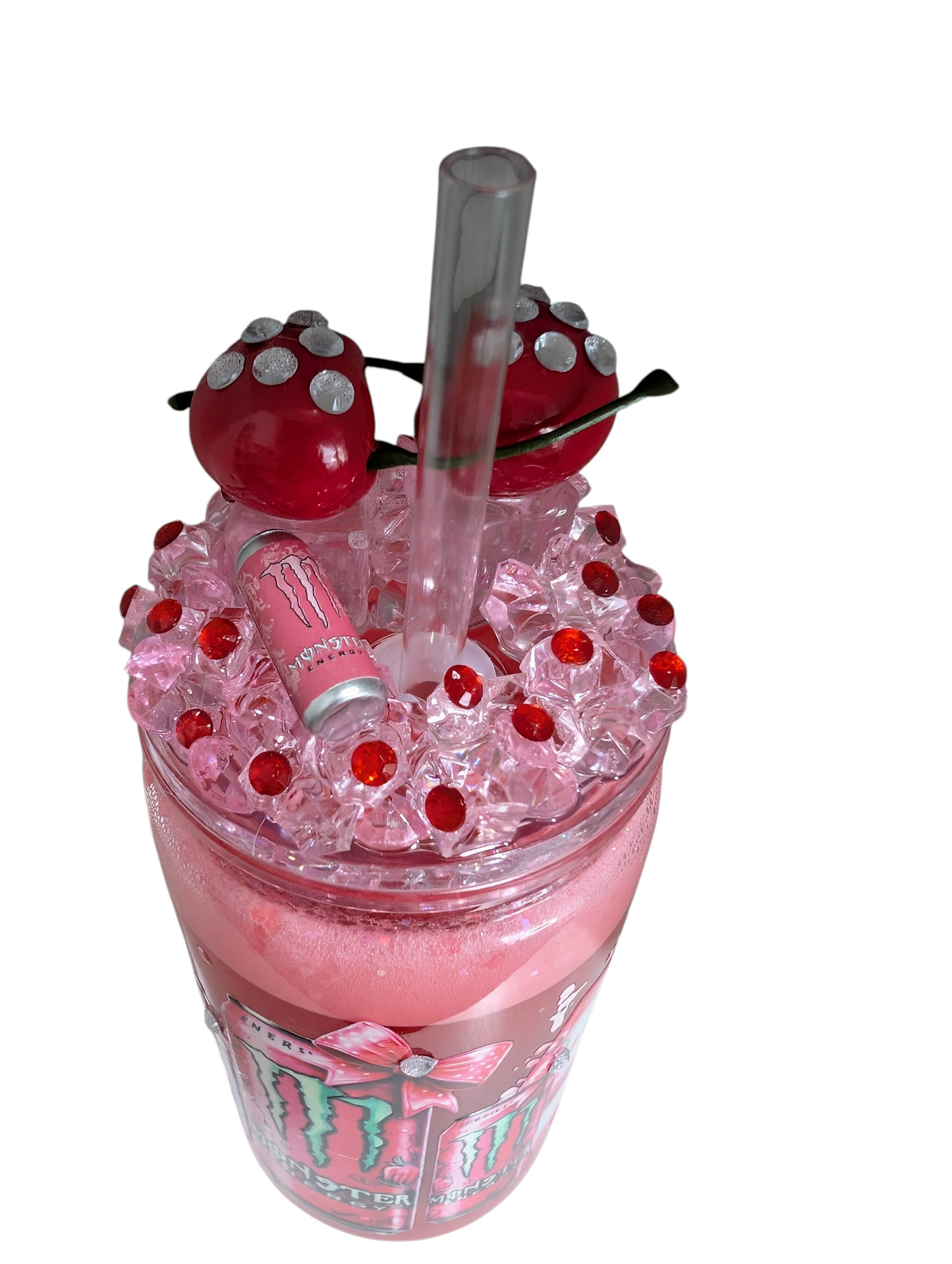 pre made Cherry monster snow globe