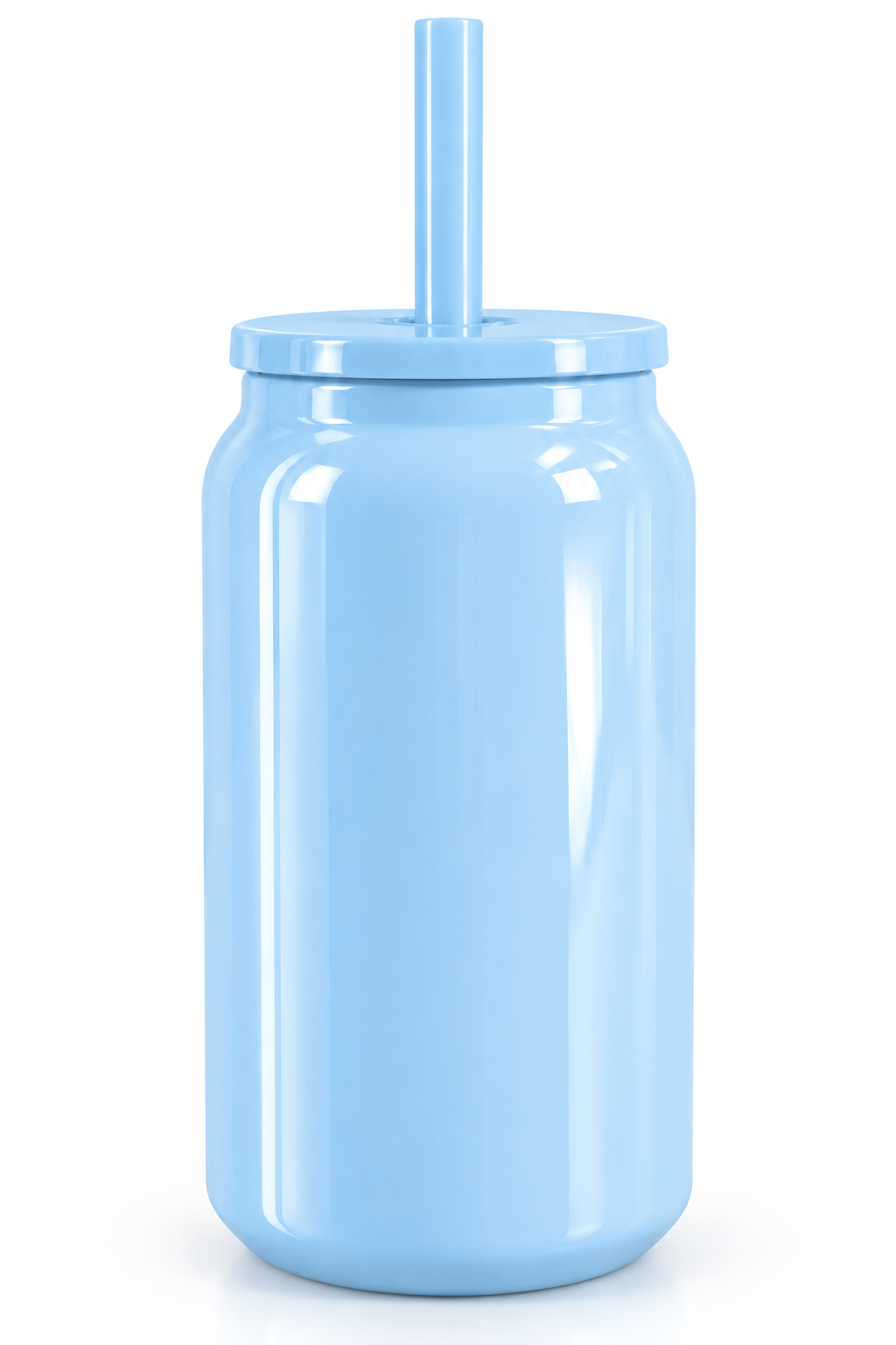 Baby blue 16oz stainless steel can with 1x wrap