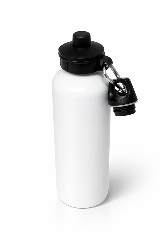 Aluminium water bottle 600ml with 2 lids