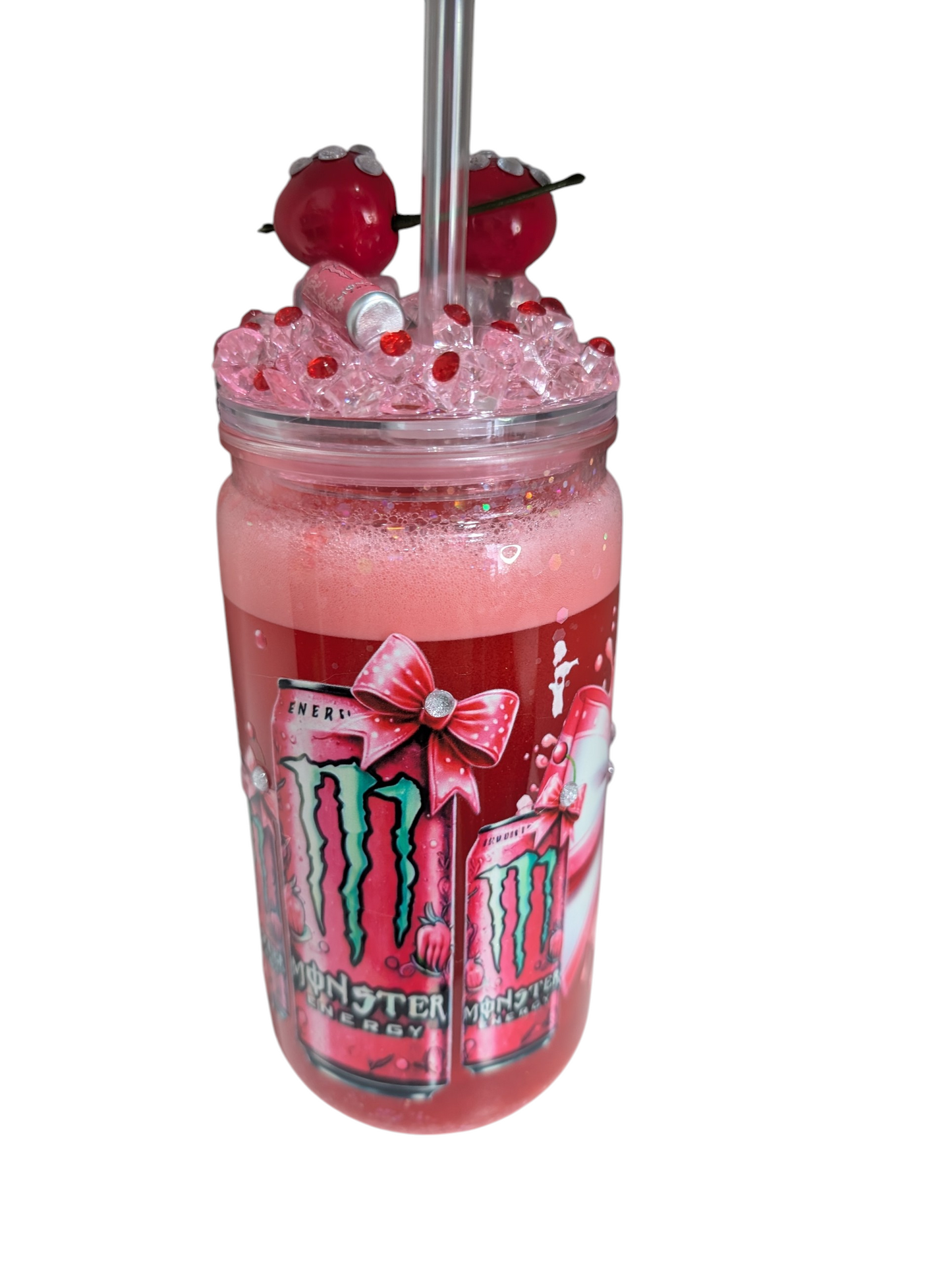 pre made Cherry monster snow globe