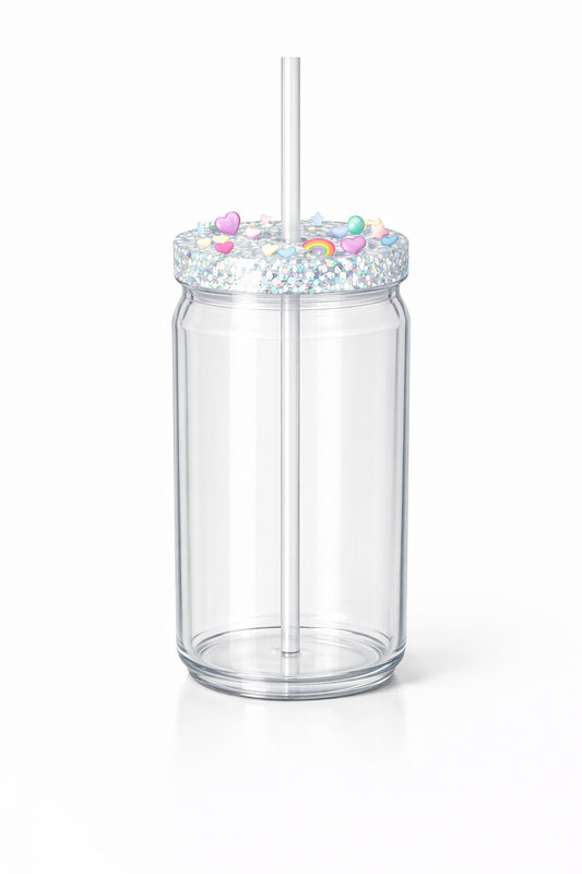 16oz snow globe with glitter lid