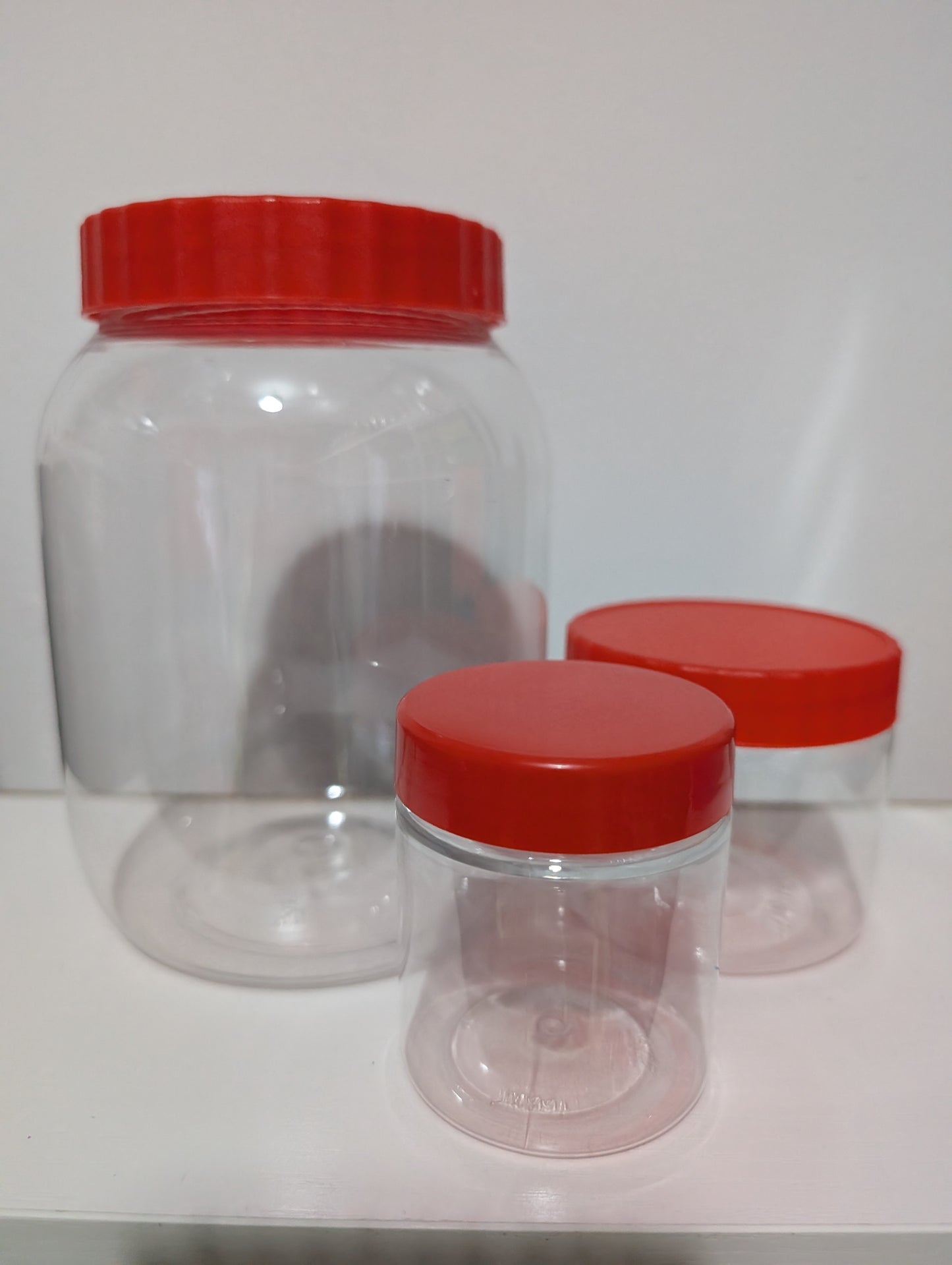 Set of 3 storage jars medium small ex small 2 wraps included
