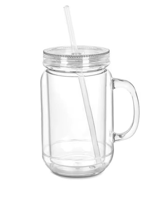 20oz masonry jar snow globe tumbler