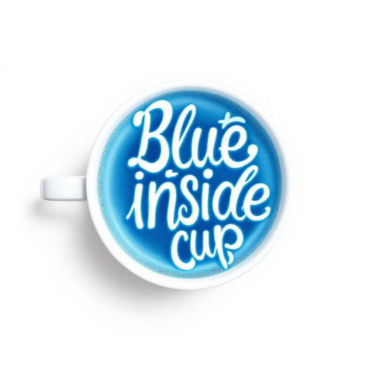 11oz white out side blue inside coffee cup