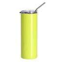 600ml Stainless Steel Tumbler with Straw - Neon Yellow